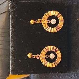 Avon, Birthstone dingle dangle earrings (April faux diamond)